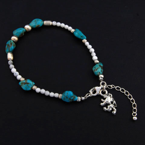 ターコイズ×ハウライトブレスレット /天然石【スマートレター便（\180）対象商品】