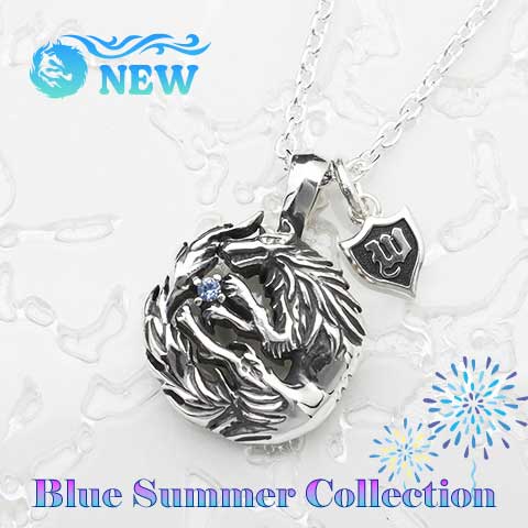 ≪ブルーサマーコレクション／NEWアイテム≫ムーンウルフペンダントｗ／シンセティックスピネル(アクア)