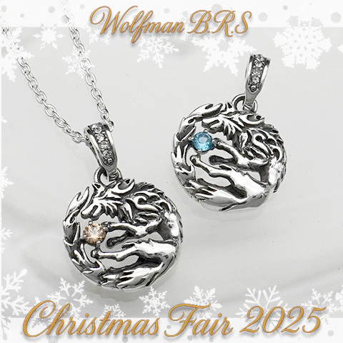 【2025クリスマスフェア】ムーンウルフスピリット／ブルートパーズ＆シャンパンキュービックジルコニア