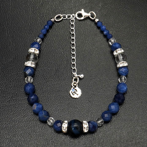 ブルータイガーアイ×ソーダライトビーズブレスレット