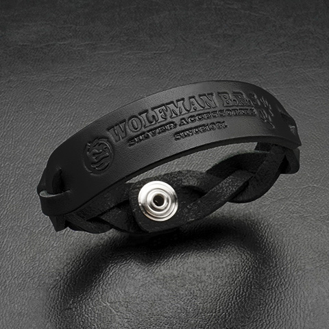 ムーンウルフ編み込みレザーブレス