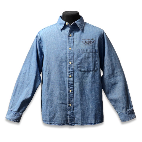 ムーンウルフロゴデニムシャツ