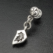 ウルフヘッドプレートチャームピアス