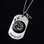 ムーンウルフドッグタグｗ／ストーン／ブルー