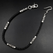 パルメットローラーレザーウォレットチェーン