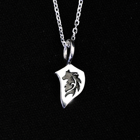 ウルフヘッドプレートチャームペンダント【ネコポス（￥280）対象商品】