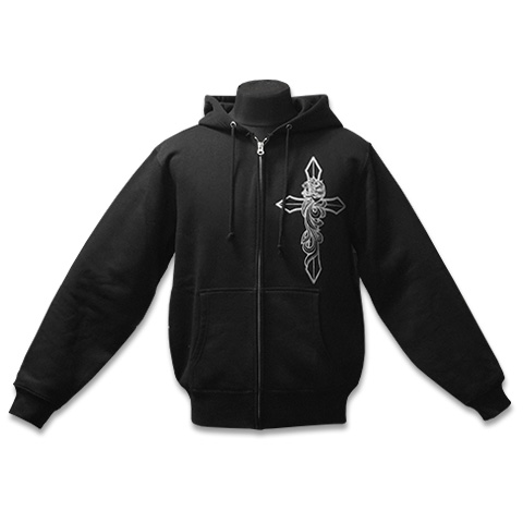 セイクリッドウルフ　１０オンスＴＣスウェットプルジップパーカ／ブラック