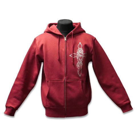 セイクリッドウルフ　１０オンスＴＣスウェットプルジップパーカ／バーガンディ