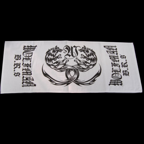 ケルティックウルフフェイスタオル【ネコポス（￥280）対象商品】