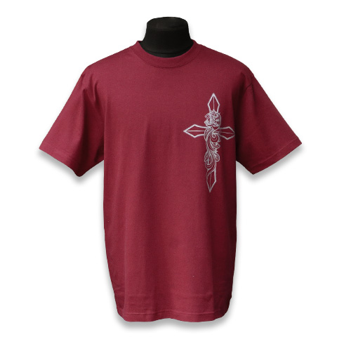 パルメットウルフハーフスリーブTシャツ／バーガンディ