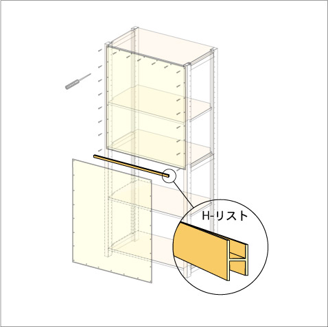 イキクッカ　背板用ジョイナー（H-リスト）