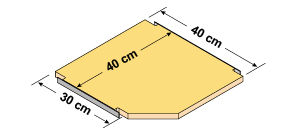 システムパーツ／コーナー棚板40x40/30（右）