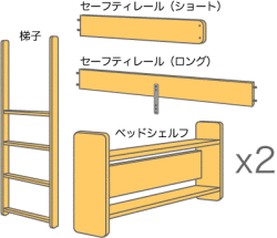 システムベッドパーツ／二段ベッドパーツ