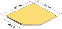 システムパーツ／コーナー棚板60x60/40（右）