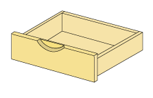 イキクッカのレール付き引出し10 x 40 x 30