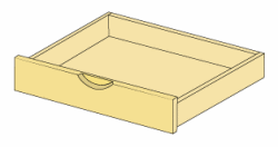 イキクッカのレール付き引出し10 x 60 x 40