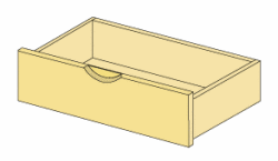 イキクッカのレール付き引出し15 x 60 x 30