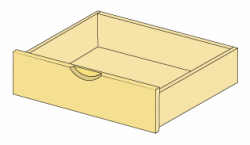 イキクッカのレール付き引出し15 x 60 x 40