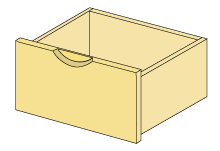 イキクッカのレール付き引出し20 x 40 x 30