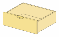 イキクッカのレール付き引出し20 x 60 x 40