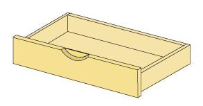 イキクッカのレール付き引出し10 x 60 x 30