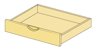 イキクッカのレール付き引出し10 x 60 x 40