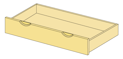 イキクッカのレール付き引出し15 x 100 x 40