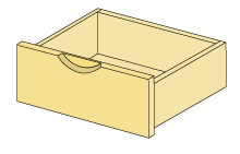 イキクッカのレール付き引出し15 x 40 x 30