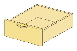 イキクッカのレール付き引出し15 x 40 x 40