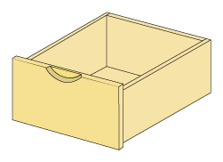 イキクッカのレール付き引出し20 x 40 x 40