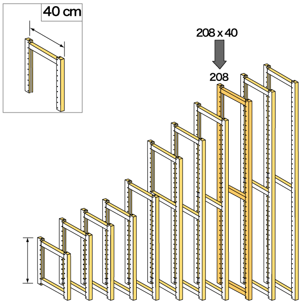 システムパーツ／アップライト208x40