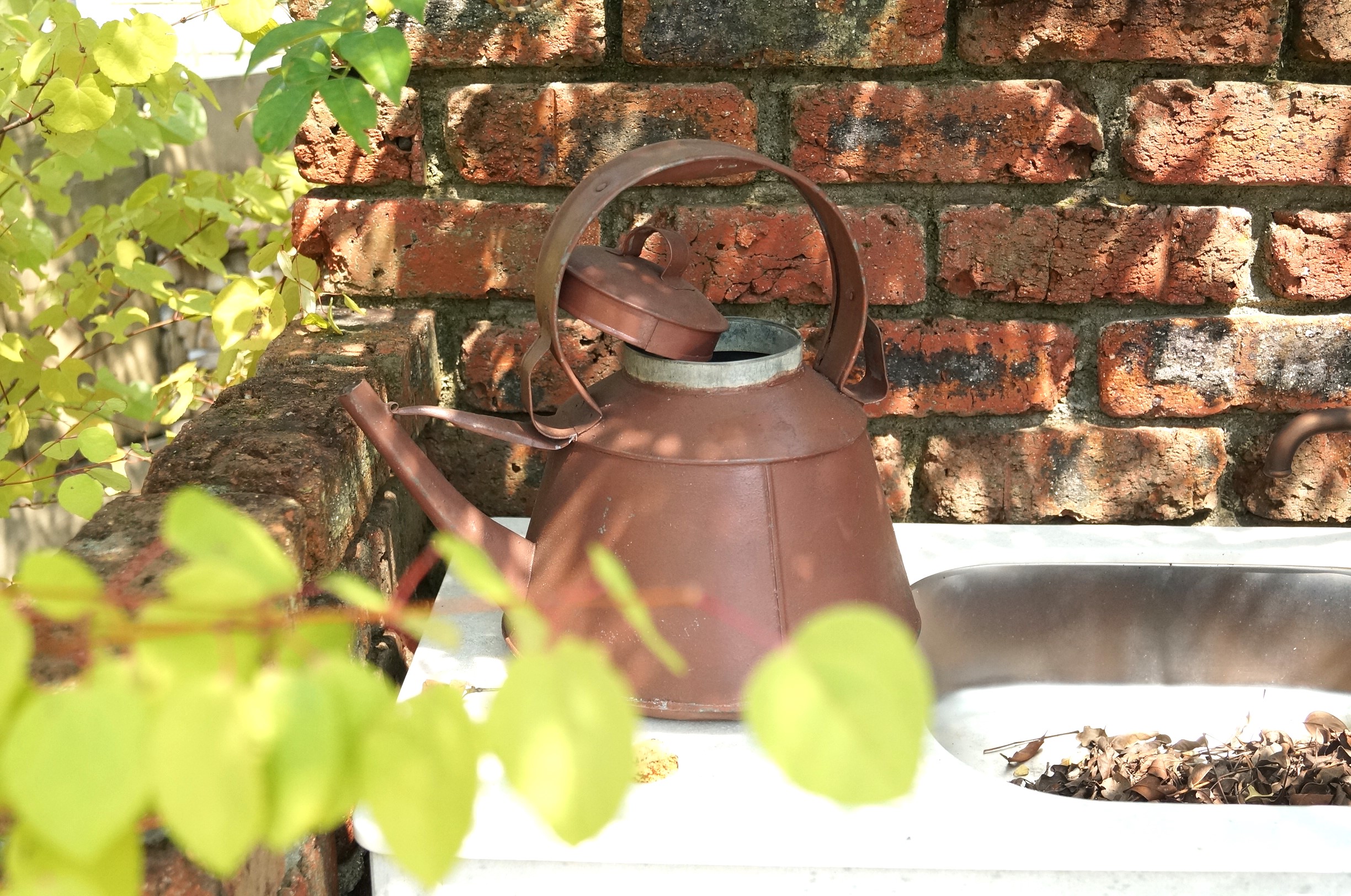 アンティーク】ブラウンケトル