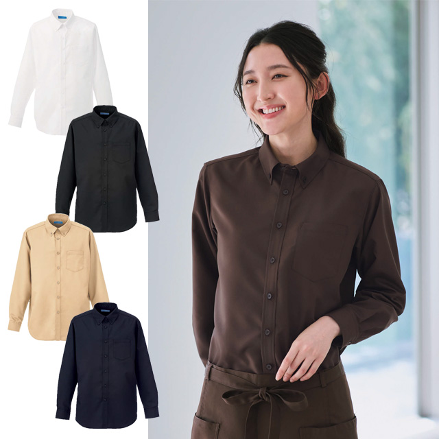 KAZEN(カゼン) KZN105-80 KZN105-84 KZN105-86 KZN105-88 マルチボタンダウンシャツ長袖(男女兼用)