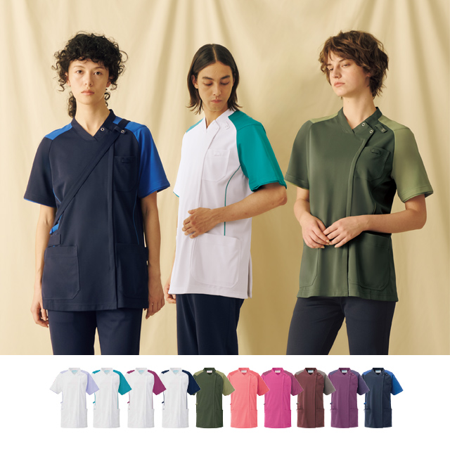 KAZEN(カゼン) KZN713-11 12 15 18 22 24 25 26 27 28 スクラブジャケット半袖(男女兼用)