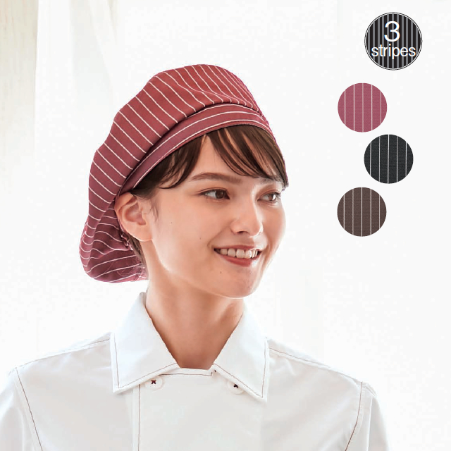 KAZEN(カゼン)　APK483-S ベレー帽（ストライプ）
