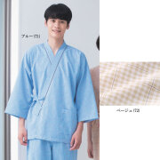 KAZEN(カゼン) 285-71 285-72 チェック患者衣(甚平型）