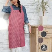 KAZEN(カゼン)　APK489-S 胸当てエプロンＨ型ストライプ