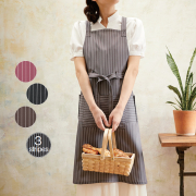 KAZEN(カゼン)　APK494-S 胸当てエプロン（ストライプ）