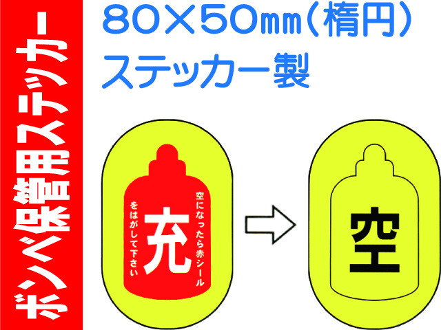 ボンベ保管用ステッカー ﾎﾞﾝﾍﾞNo.1