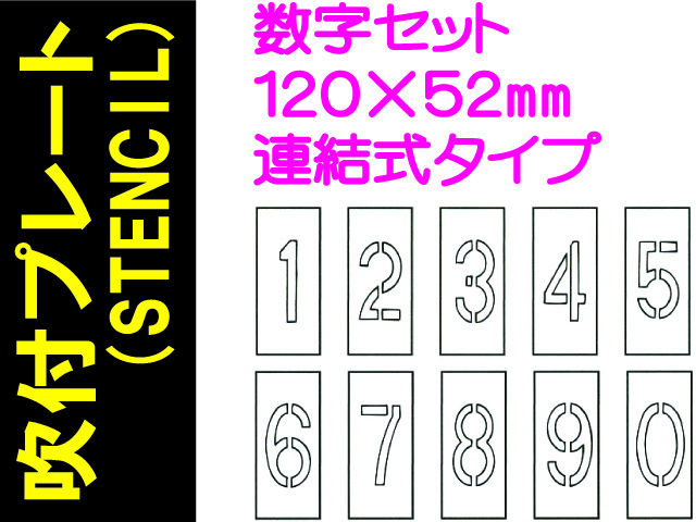 吹付プレート(STENCIL) 連結式 数字セット