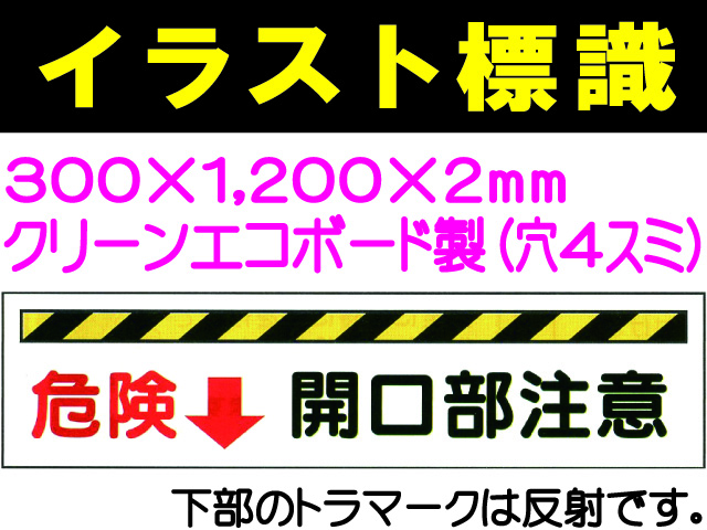 イラスト標識 W221 危険 開口部注意