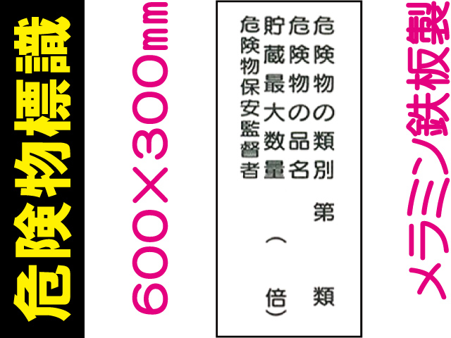 危険物標識 K16(A)「危険物の種別等 ４行」