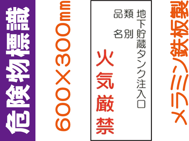 危険物標識 K87「地下貯蔵タンク注入口 火気厳禁」