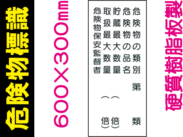 危険物標識 KE16(B)「危険物の種別等 ５行」