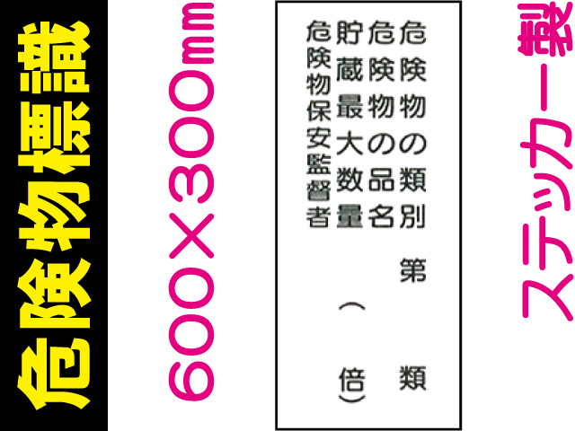 危険物標識 Kｽ16(A)「危険物の種別等 ４行」