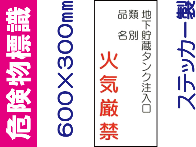 危険物標識 Kｽ87「地下貯蔵タンク注入口 火気厳禁」