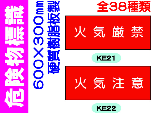 危険物標識（消防） 硬質樹脂板製 1
