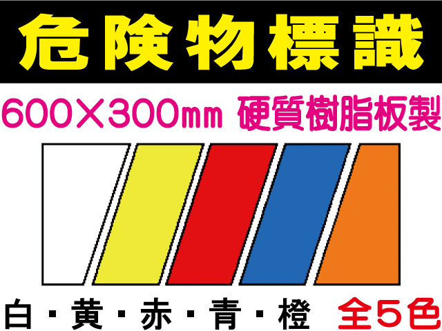 危険物標識（消防） 無地 硬質樹脂板製