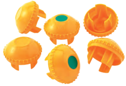 スリムキャッピカ（シール付）D19～25・48.6φ単管兼用　200個　カラー：イエロー