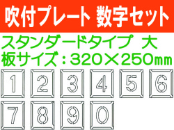 吹付プレート 吹付ハザ折 数字セット（大）